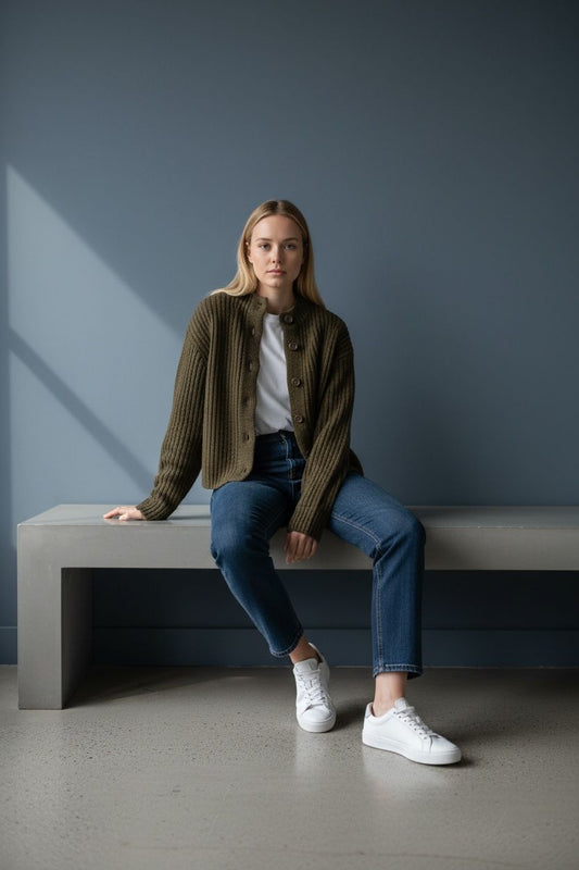 Trendmoona Haki Yumoş Fitilli Hırka