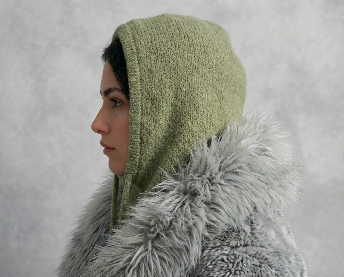 Trendmoona Bağcıklı ve Boyunluklu Kadın Triko Bere