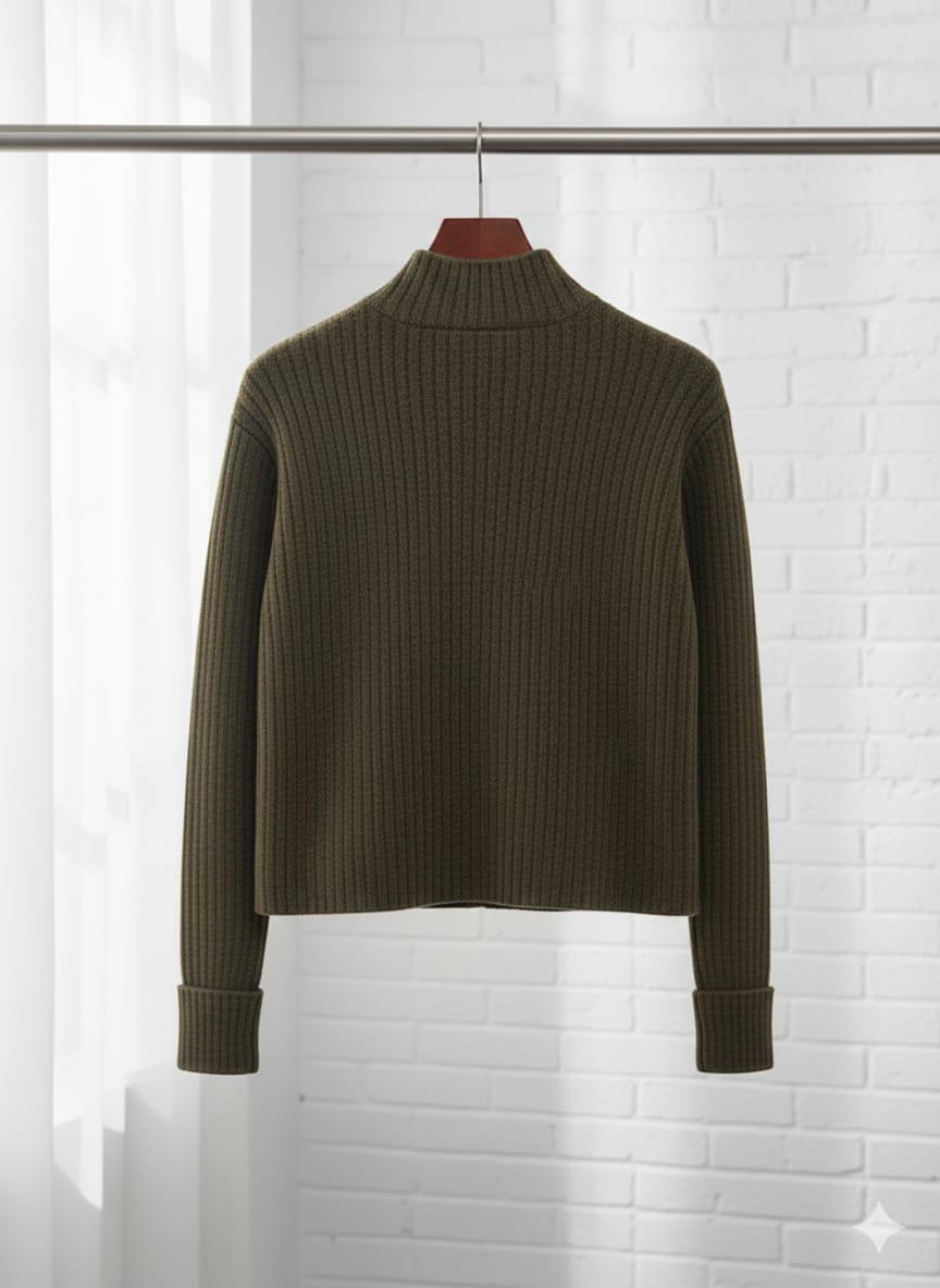 Trendmoona Haki Yumoş Fitilli Hırka