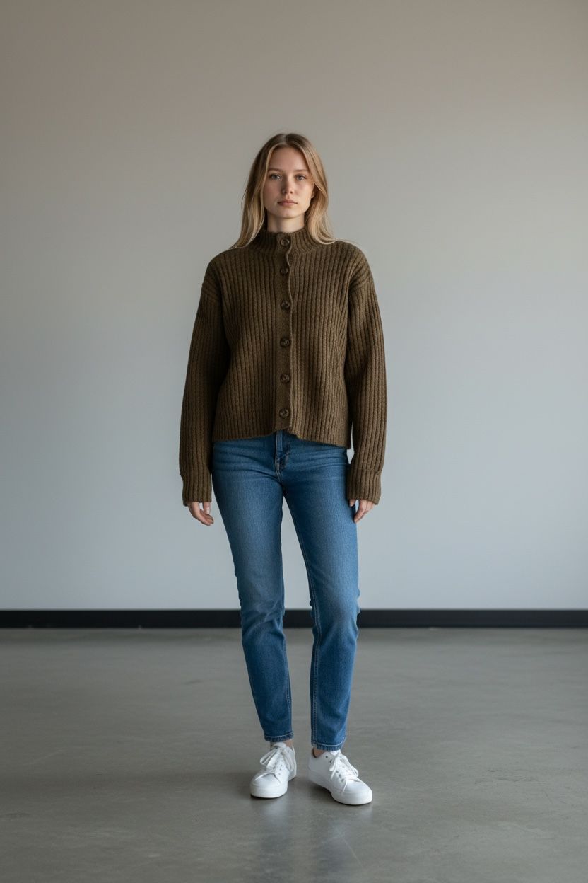 Trendmoona Haki Yumoş Fitilli Hırka