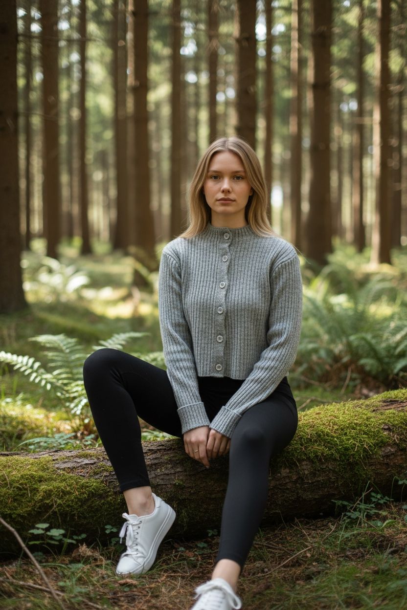 Trendmoona Gri Yumoş Fitilli Hırka