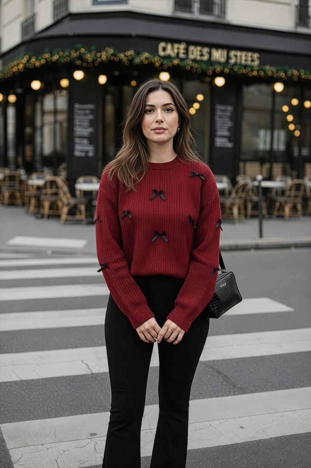 Trendmoona Bordo Fiyonklu Triko Kazak