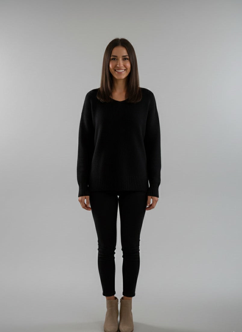 Trendmoona Bisiklet Yaka Selanik Örgü Yumoş Kazak