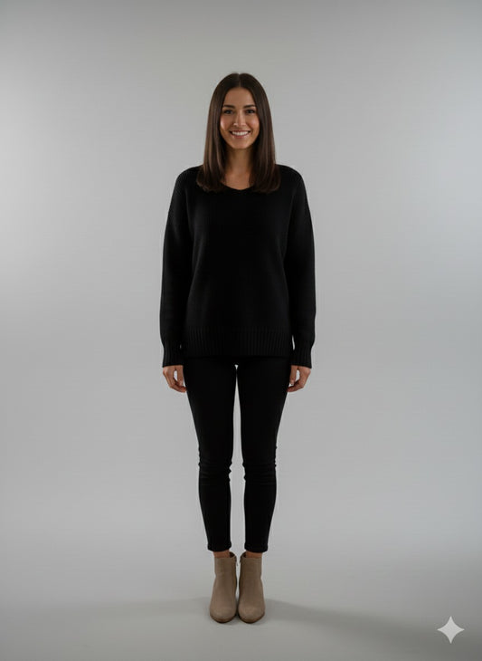 Trendmoona Bisiklet Yaka Selanik Örgü Yumoş Kazak