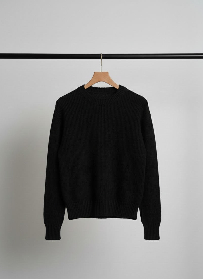 Trendmoona Bisiklet Yaka Selanik Örgü Yumoş Kazak