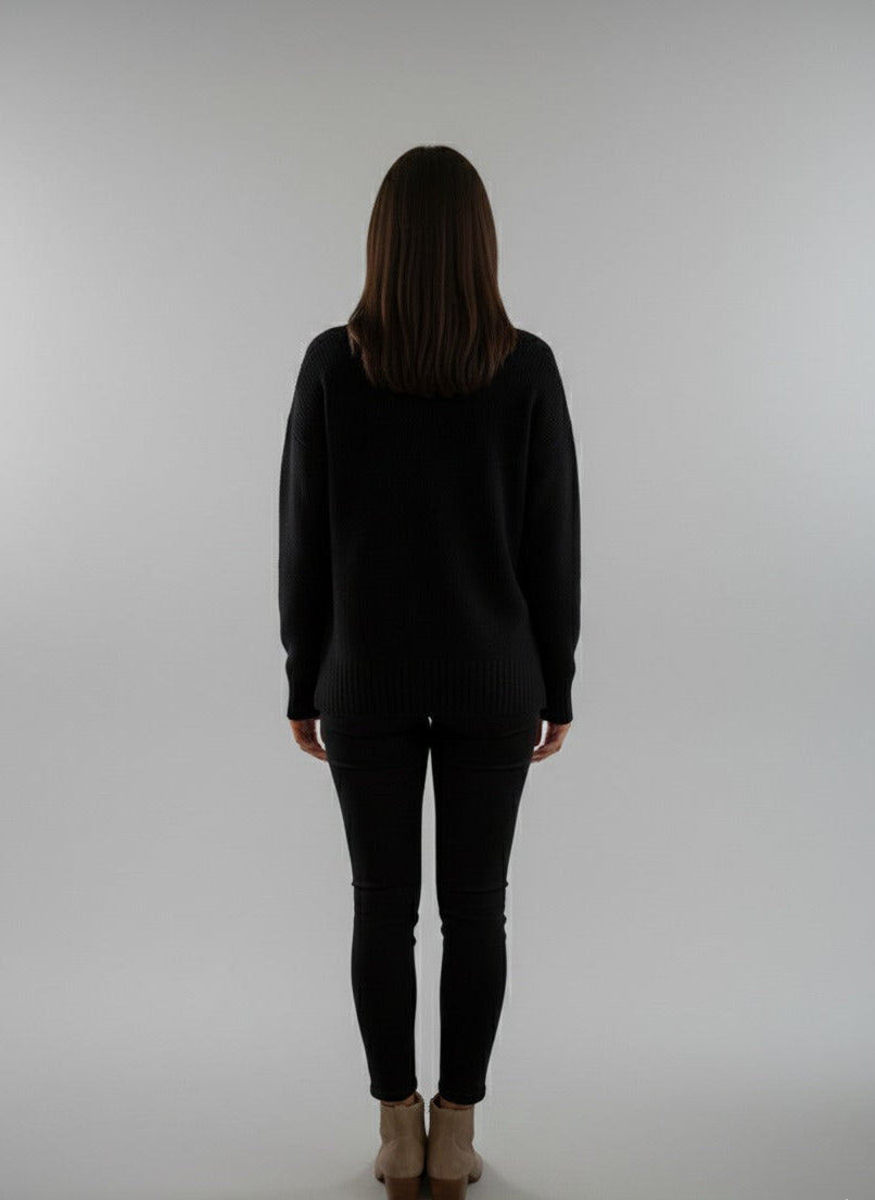 Trendmoona Bisiklet Yaka Selanik Örgü Yumoş Kazak