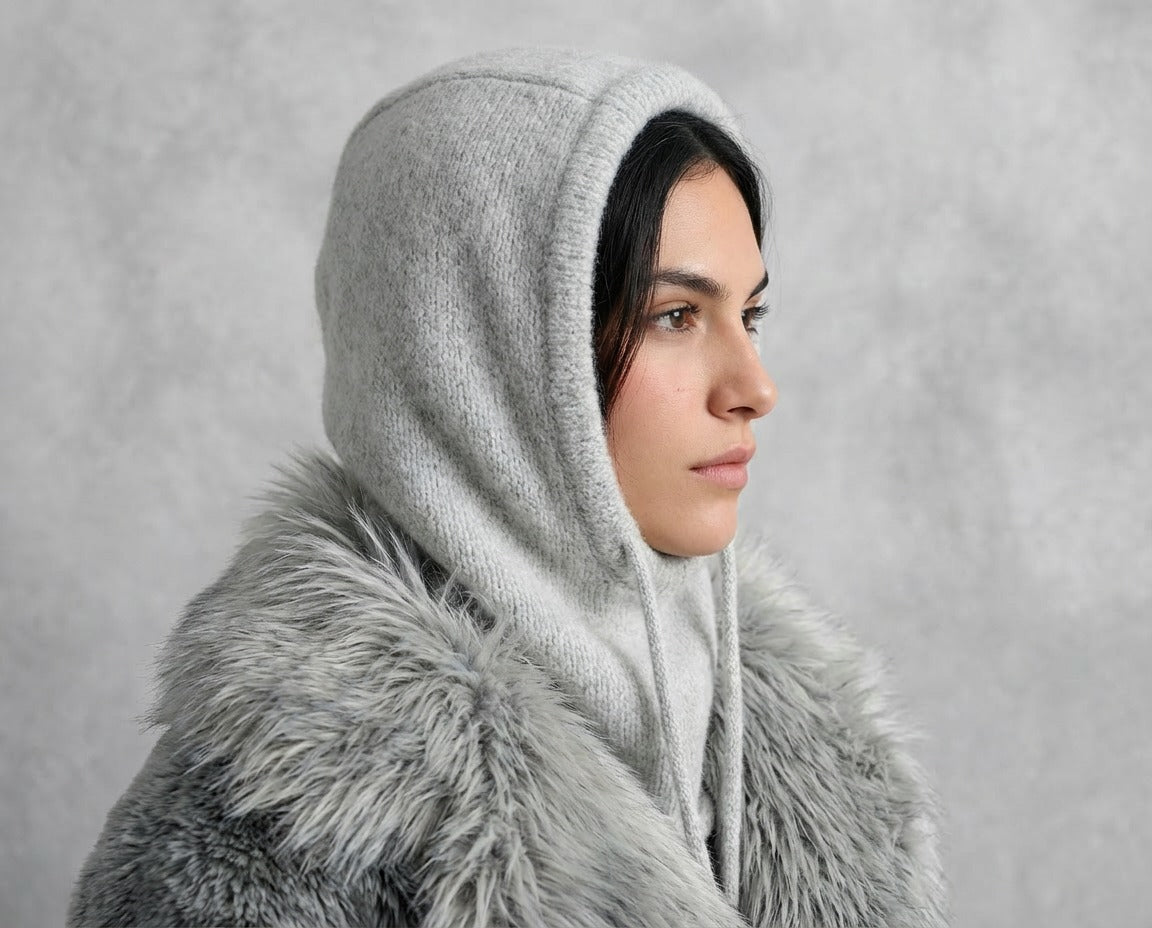 Trendmoona Bağcıklı ve Boyunluklu Kadın Triko Bere