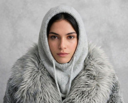 Trendmoona Bağcıklı ve Boyunluklu Kadın Triko Bere