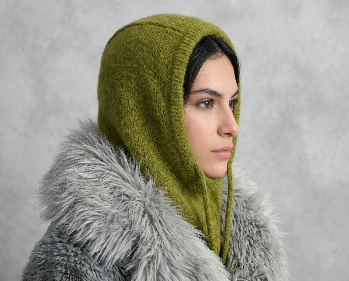 Trendmoona Bağcıklı ve Boyunluklu Kadın Triko Bere