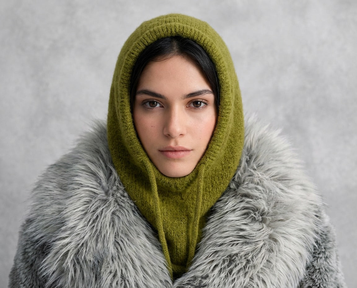 Trendmoona Bağcıklı ve Boyunluklu Kadın Triko Bere