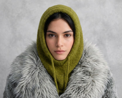 Trendmoona Bağcıklı ve Boyunluklu Kadın Triko Bere