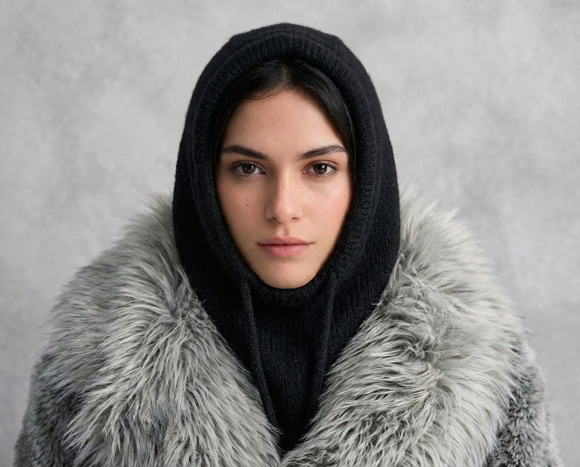 Trendmoona Bağcıklı ve Boyunluklu Kadın Triko Bere