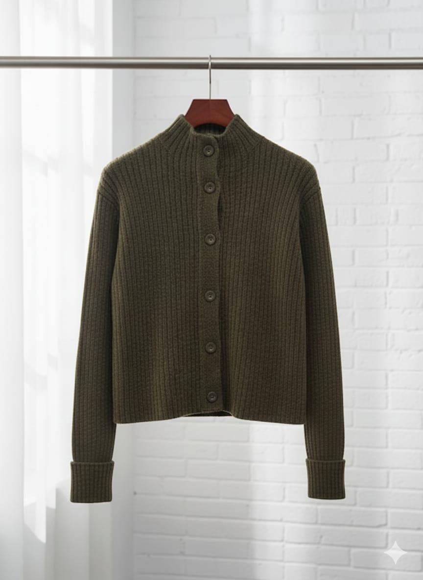 Trendmoona Haki Yumoş Fitilli Hırka